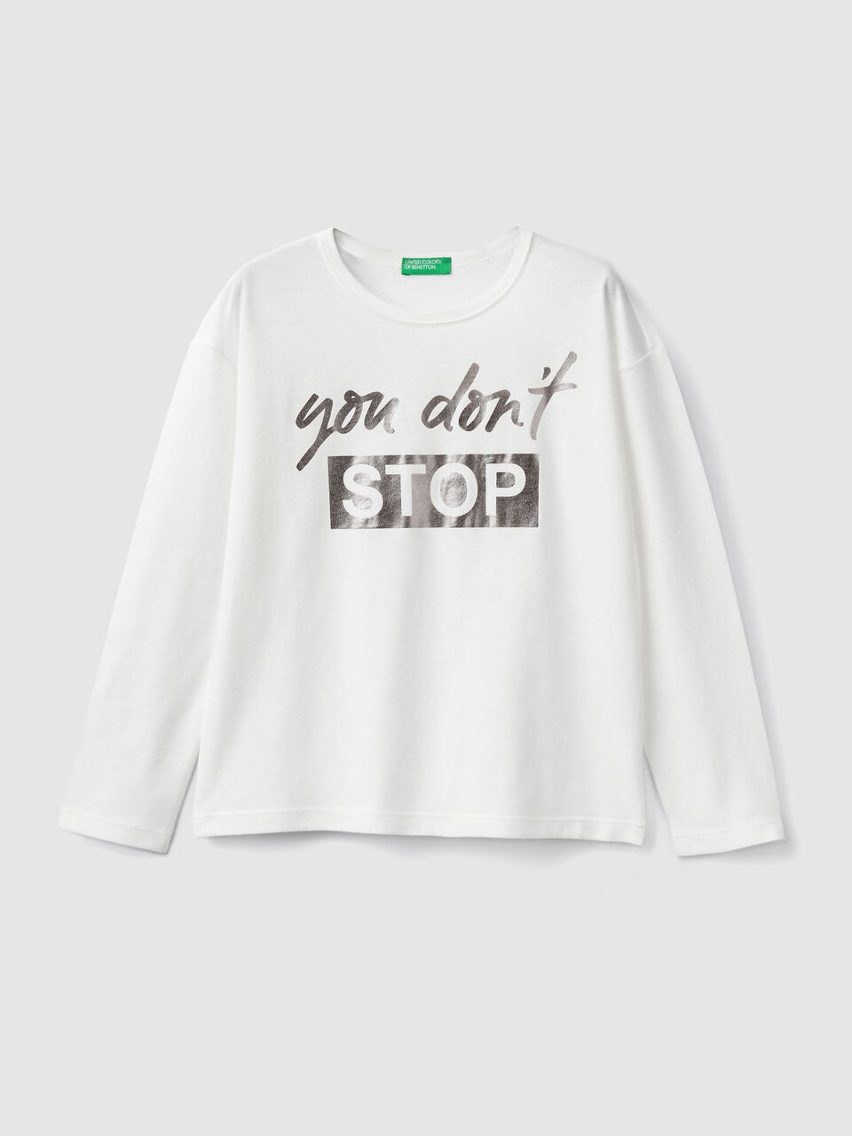 T-Shirt mit laminiertem Slogan image number 1