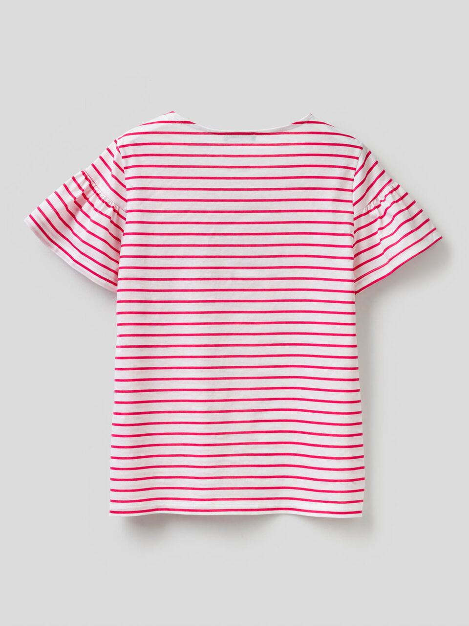 Gestreiftes T-Shirt mit gerafften Ärmeln image number 2
