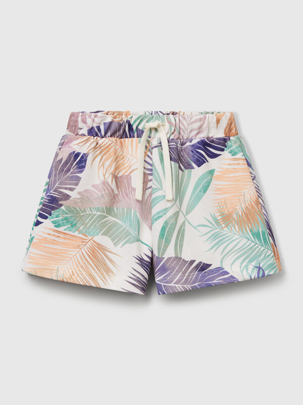 Shorts mit tropischem Aufdruck Mädchen