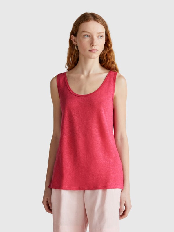 Tanktop aus reinem Leinen Damen