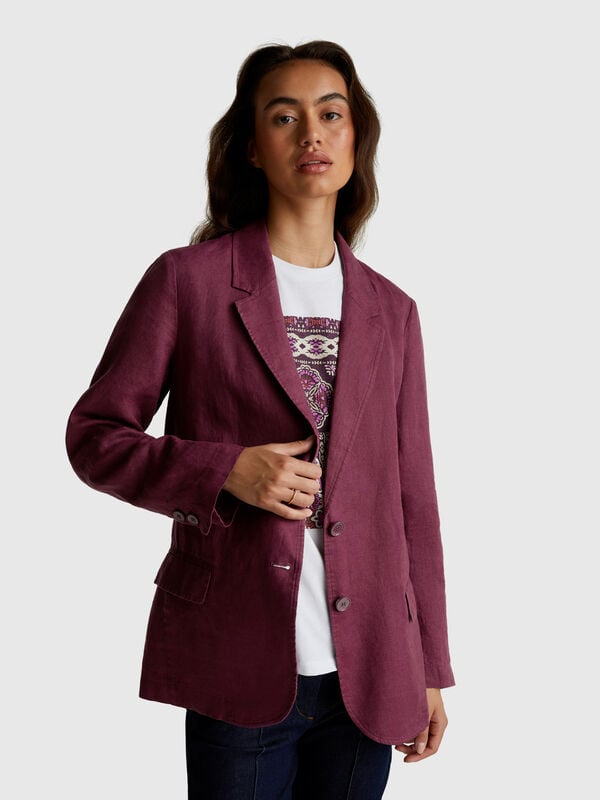 Blazer aus reinem Leinen Damen