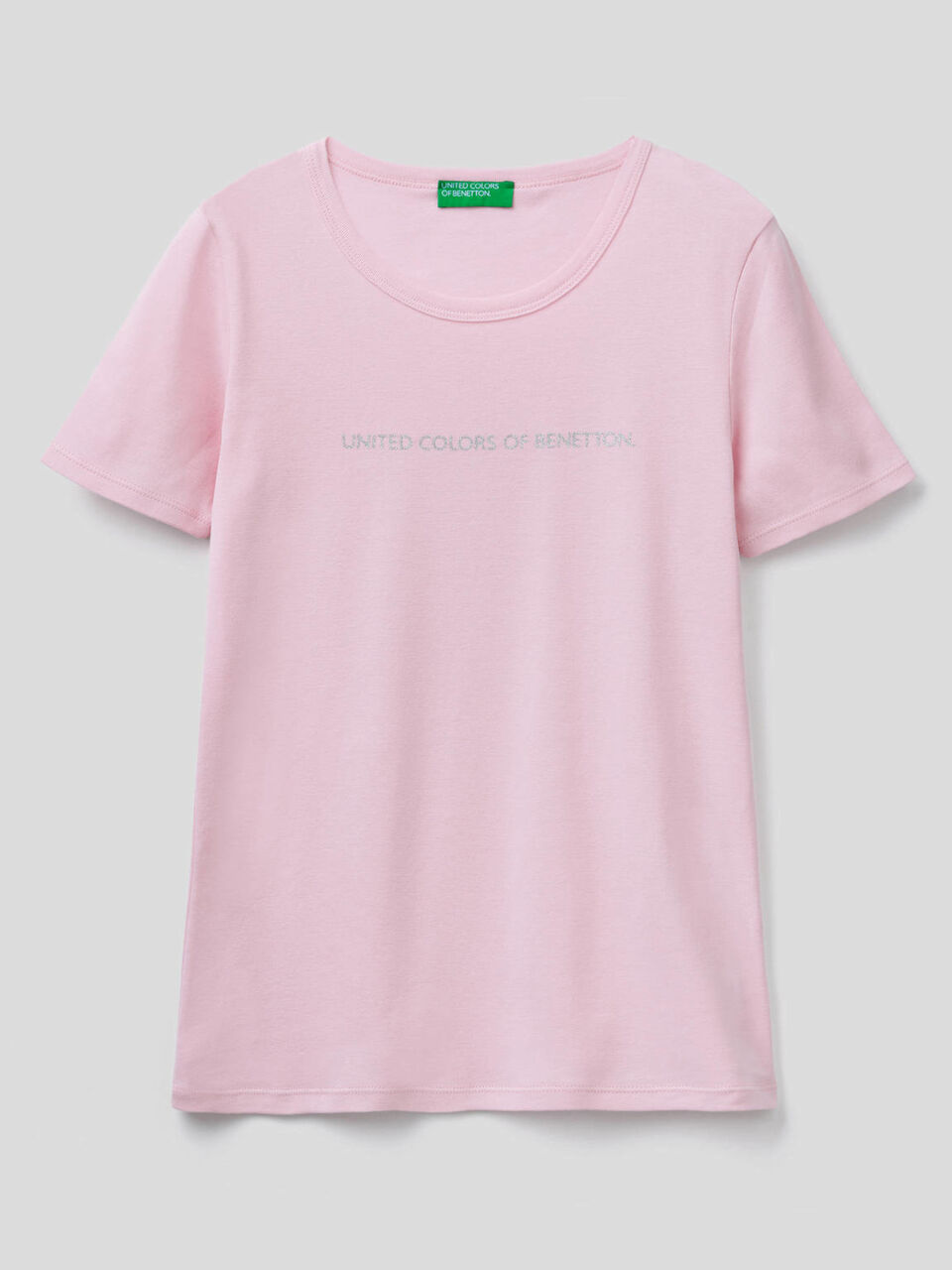 T-Shirt aus 100% Baumwolle mit glitzerndem Logoprint image number 1