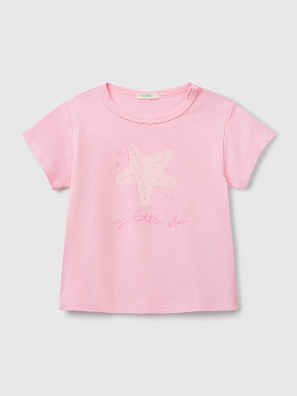 Kurzarm-T-Shirt mit Aufdruck Newborn