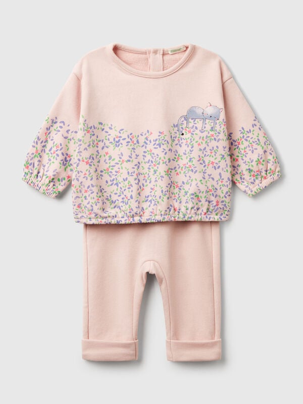 Set aus Sweatshirt und Hose aus einer Baumwollmischung Newborn