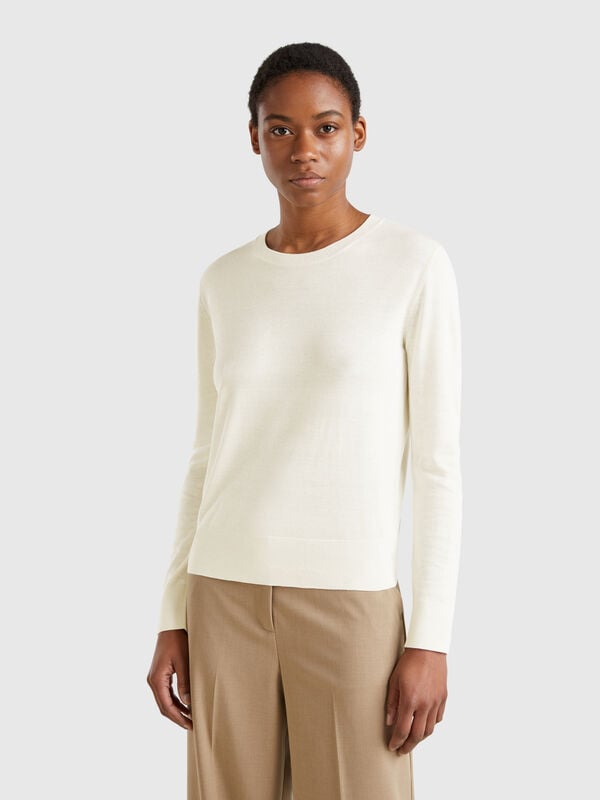 Langarmshirt aus Seidenmischung Damen