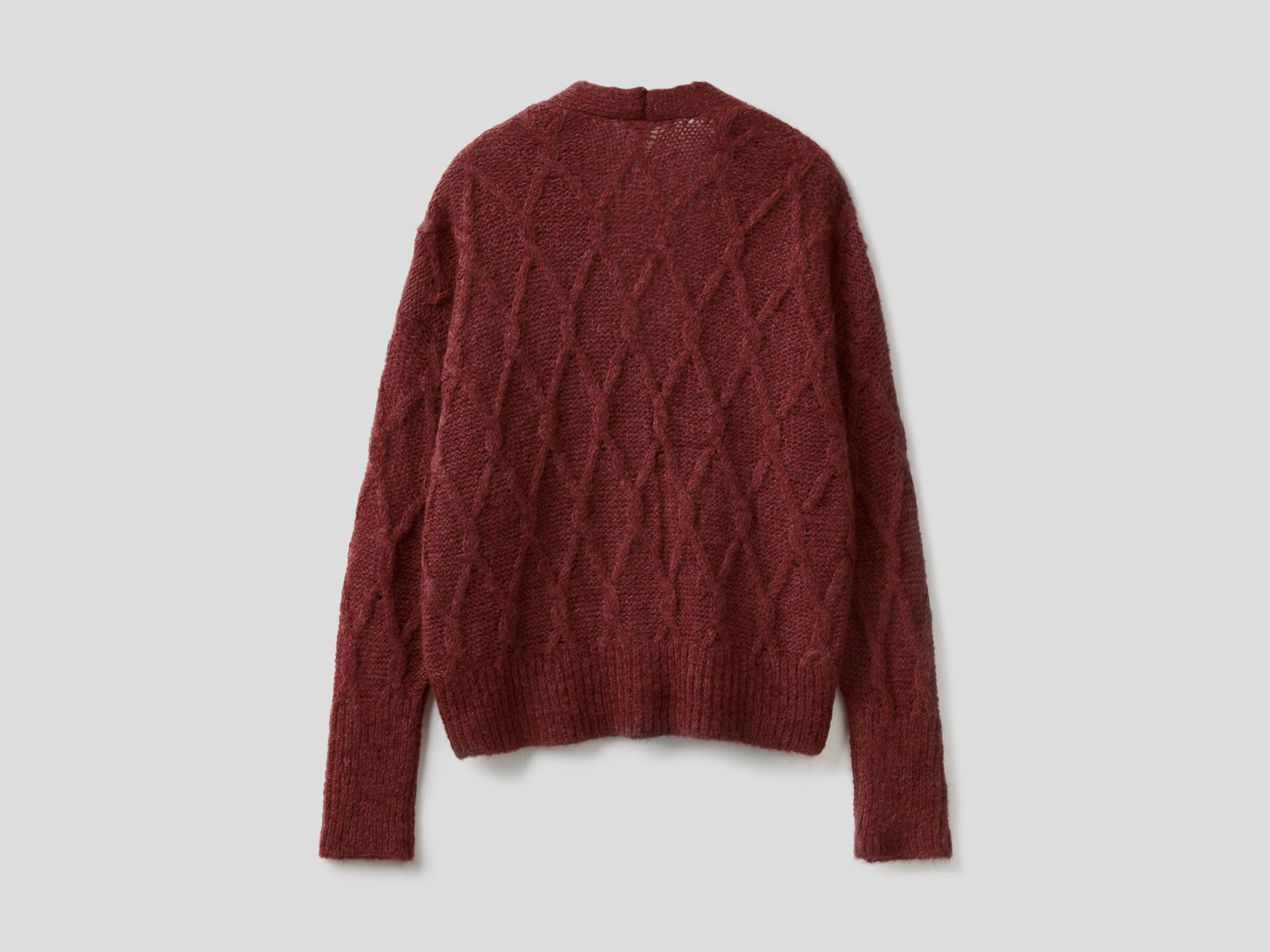 Strickjacke mit V-Ausschnitt und Spitzeneffekt image number 5