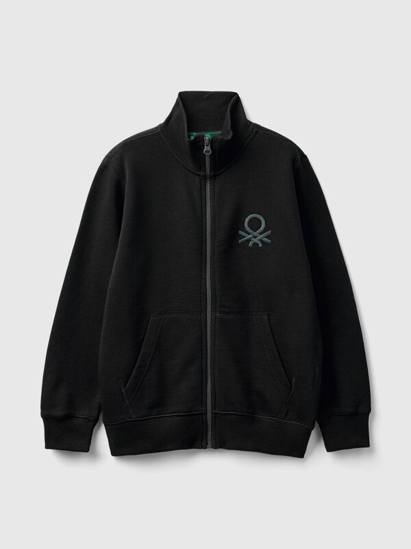 Sweatshirt mit Reißverschluss aus reiner Baumwolle Jungen