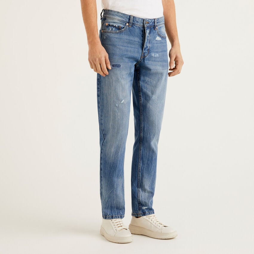 Straight-Leg-Jeans in 100% Baumwolle