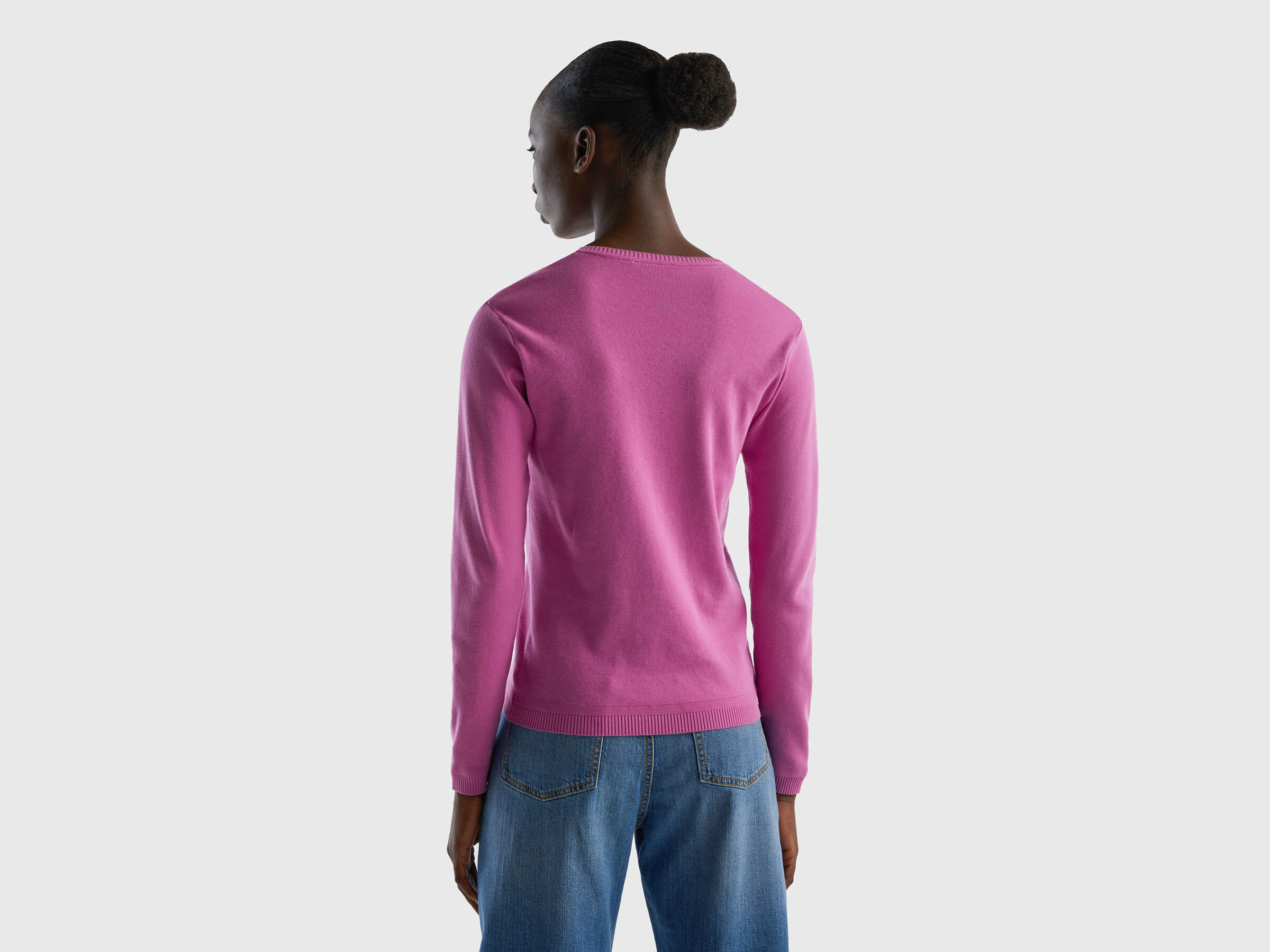 Pulli aus reiner Baumwolle mit V-Ausschnitt image number 2