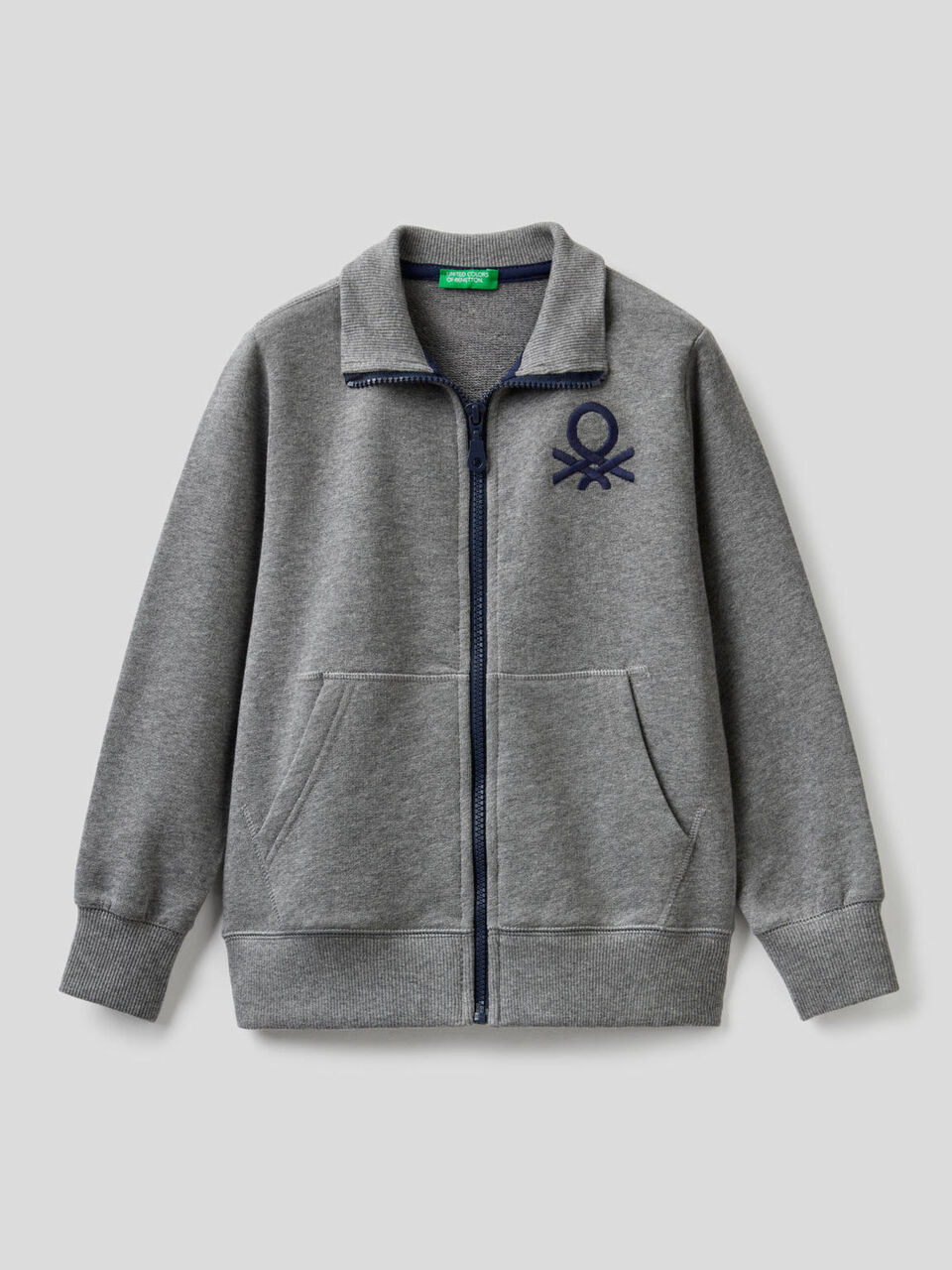 Sweatshirt aus reiner Baumwolle mit Reißverschluss image number 1