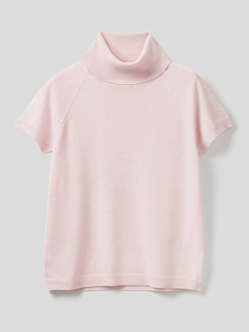 Rollkragenpullover mit kurzen Ärmeln in einer Mischung aus Wolle und Cashmere image number 1