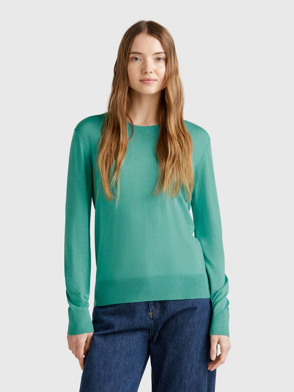 Langarmshirt aus Seidenmischung Damen