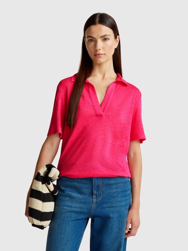 Poloshirt aus reinem Leinen Damen