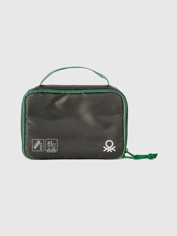 Kosmetiktasche in Militärgrün mit Haken
