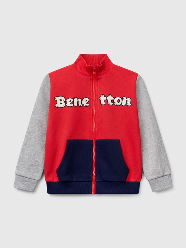 Sweatshirt aus Baumwolle mit Reißverschluss Jungen