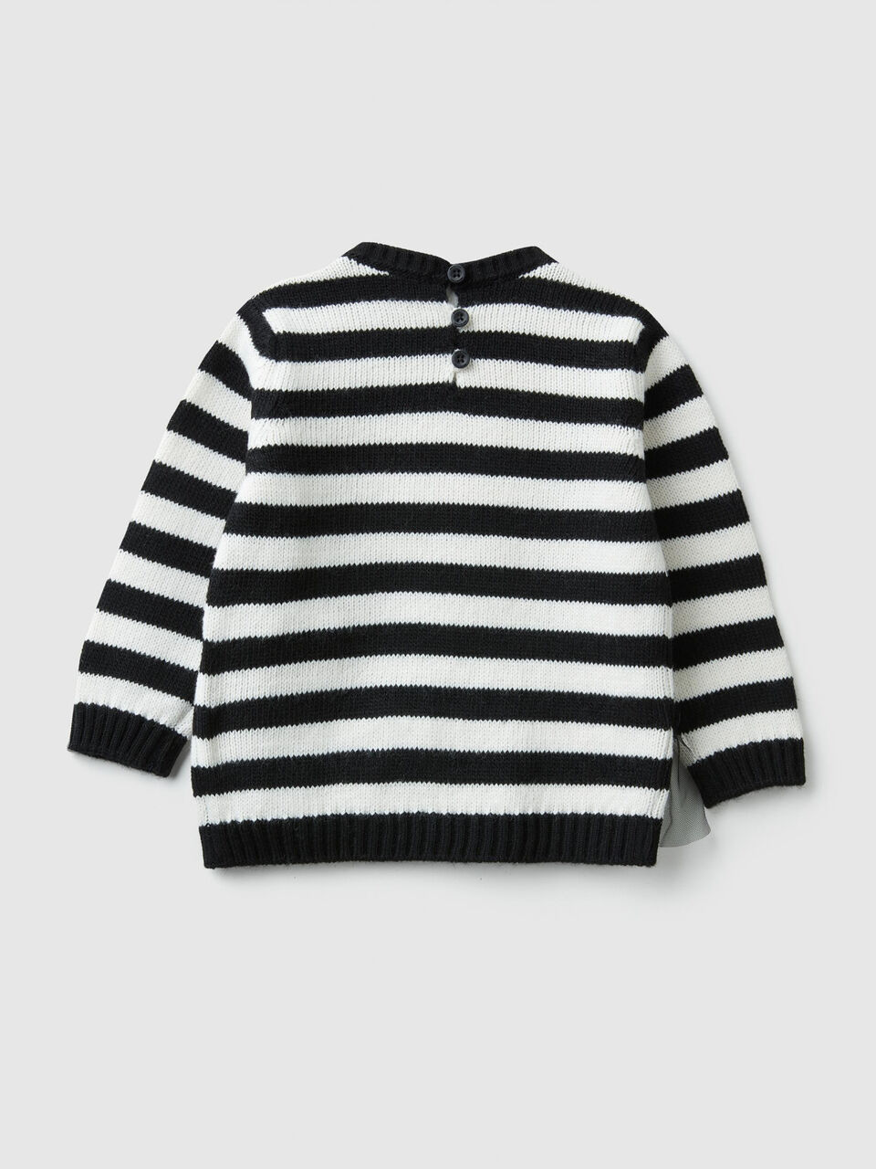 Gestreifter Pullover mit Tüll image number 2