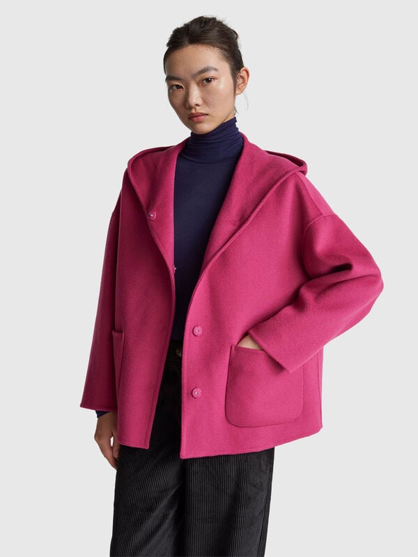 Kapuzenjacke aus Wollmischung Damen