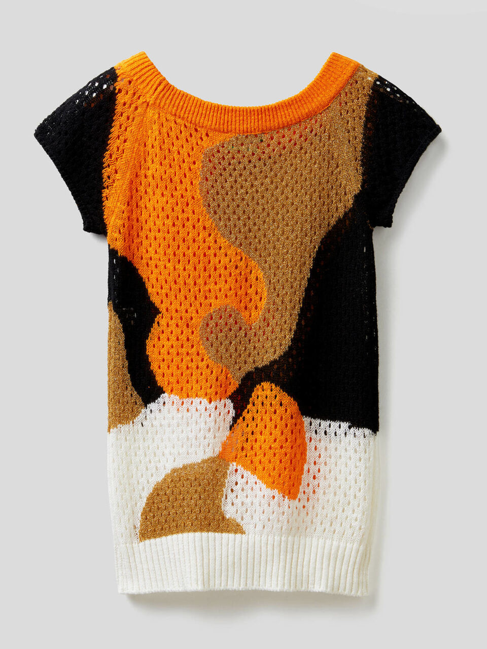 Pullover in bunten Farben mit Lochmuster image number 2