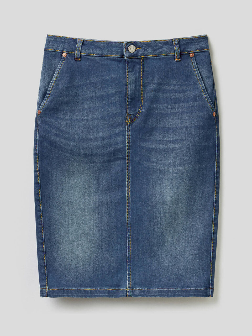 Bleistiftrock aus elastischem Denim image number 1