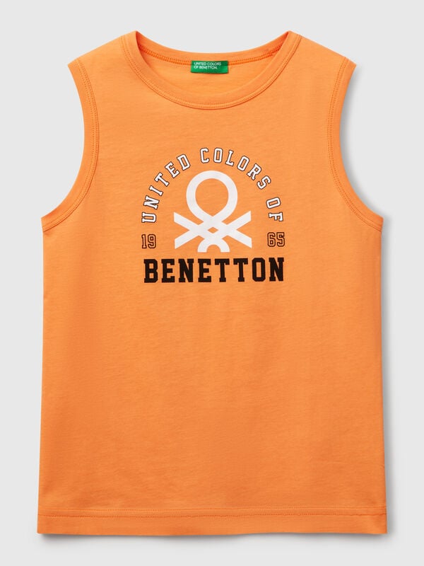 Tanktop aus 100 % Bio-Baumwolle mit Logo Jungen
