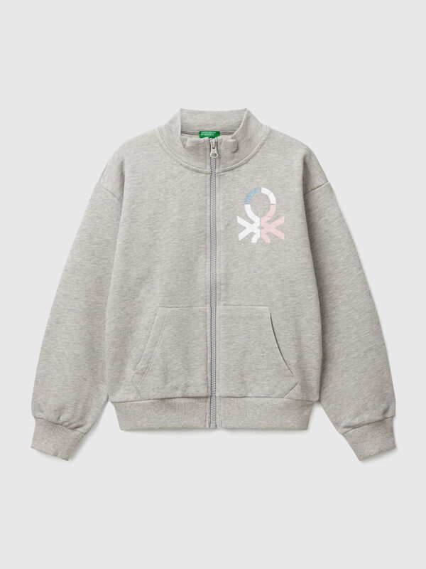 Sweatshirt mit Reißverschluss und hohem Kragen Mädchen