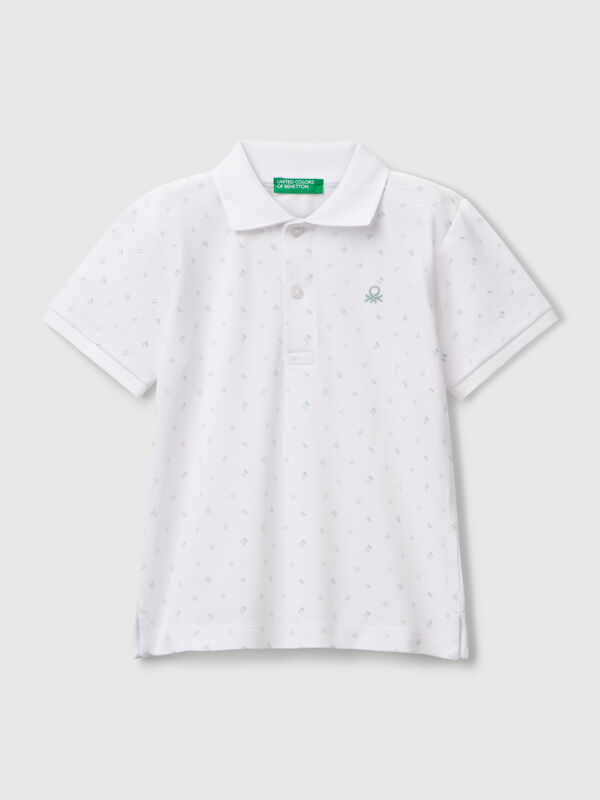 Mikrogemustertes Poloshirt aus reiner Baumwolle Jungen