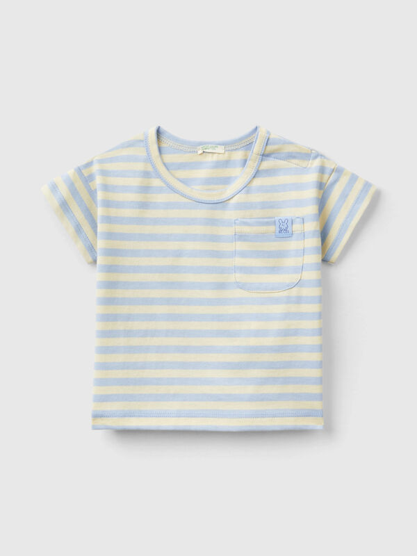 Gestreiftes T-Shirt mit "Eis" Print Newborn