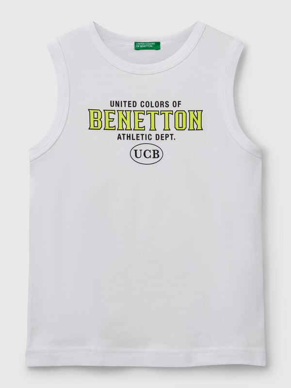 Tanktop aus 100 % Bio-Baumwolle mit Logo Jungen