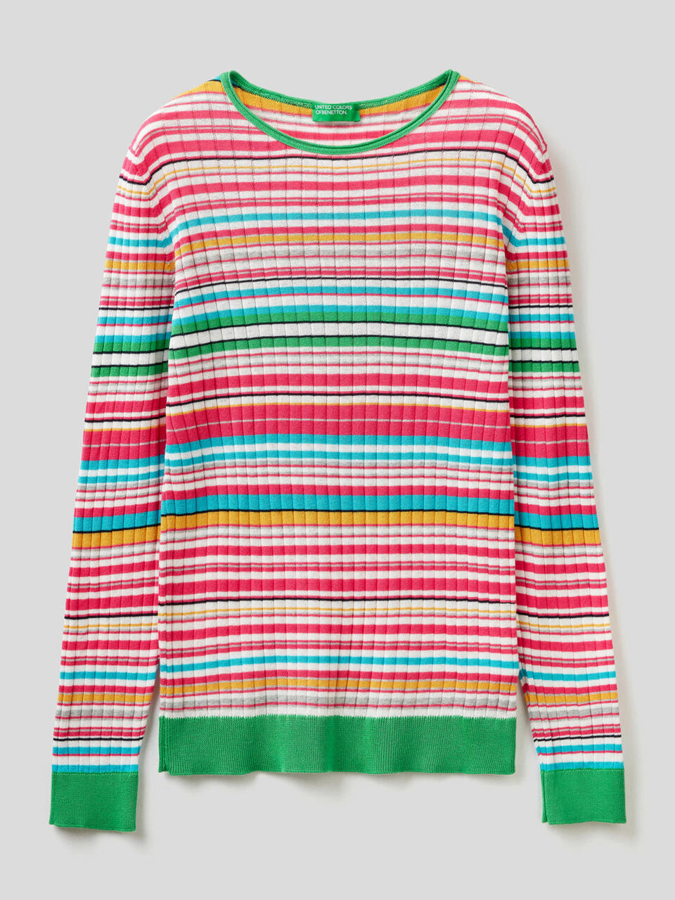 Pullover aus 100% Baumwolle mit bunten Streifen image number 1