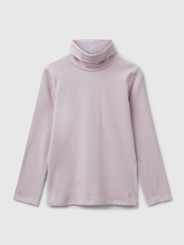 Stretch-T-Shirt mit hohem Halsausschnitt Mädchen