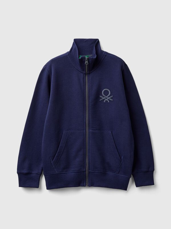 Sweatshirt mit Reißverschluss aus reiner Baumwolle Jungen