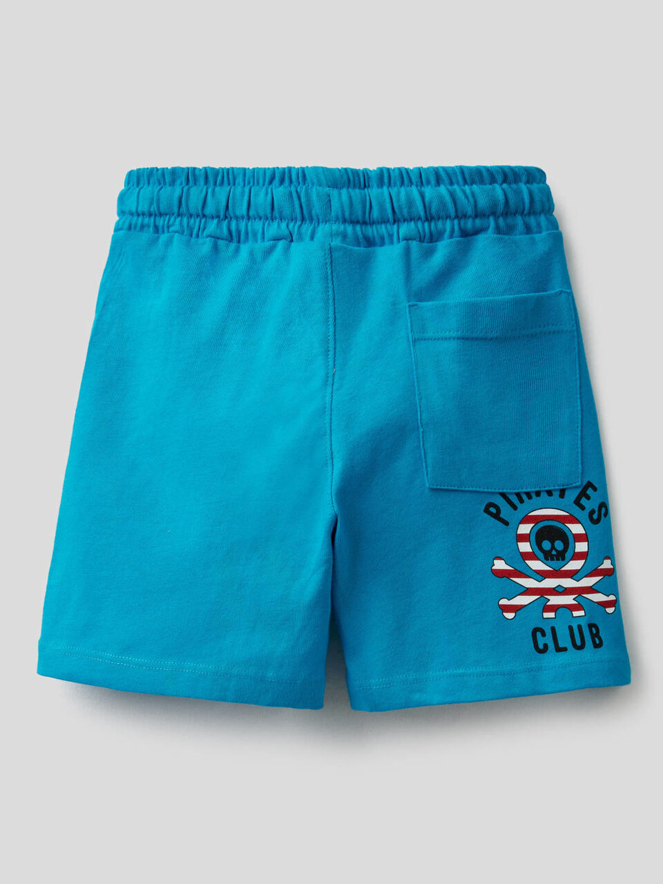 Einfarbige Shorts aus reiner Baumwolle image number 2