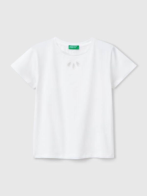 T-Shirt mit ausgeschnittenem Motiv Mädchen