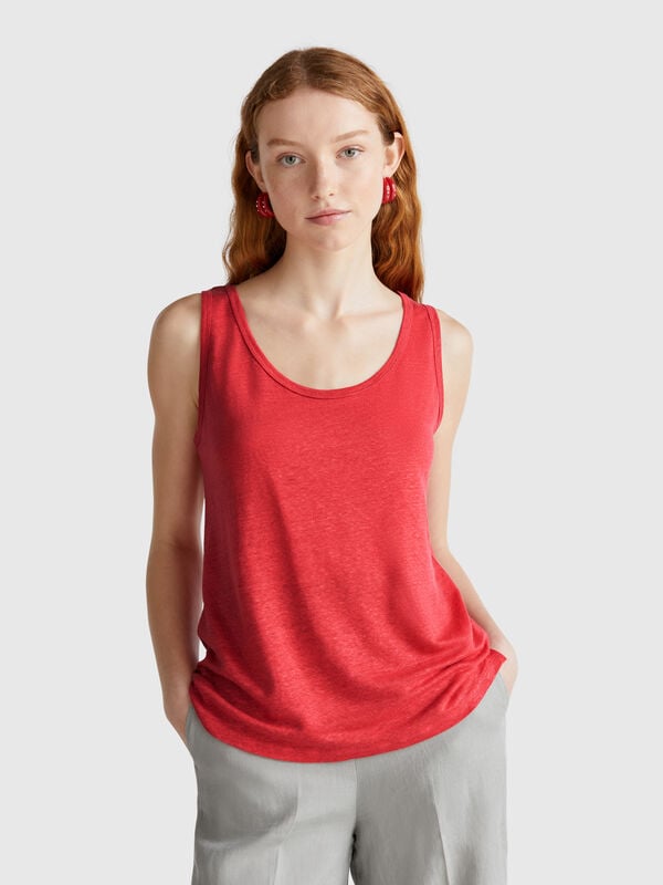 Tanktop aus reinem Leinen Damen