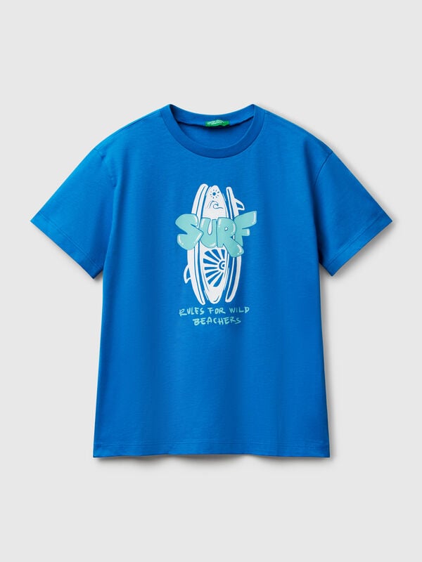 T-Shirt mit fluoreszierendem Aufdruck Jungen