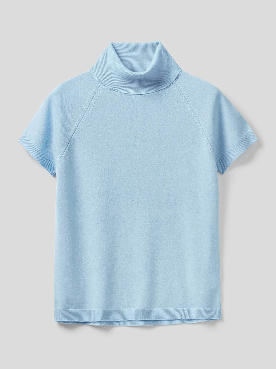 Rollkragenpullover mit kurzen Ärmeln in einer Mischung aus Wolle und Cashmere image number 1