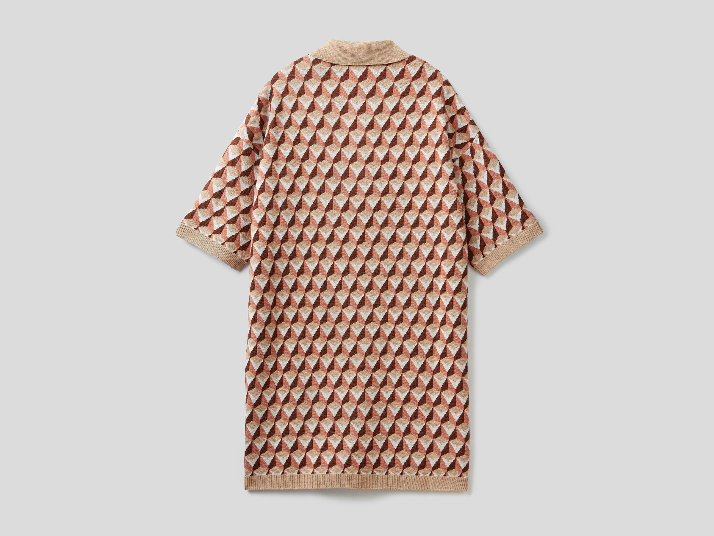 Jacquard-Kleid mit Polo-Kragen image number 5