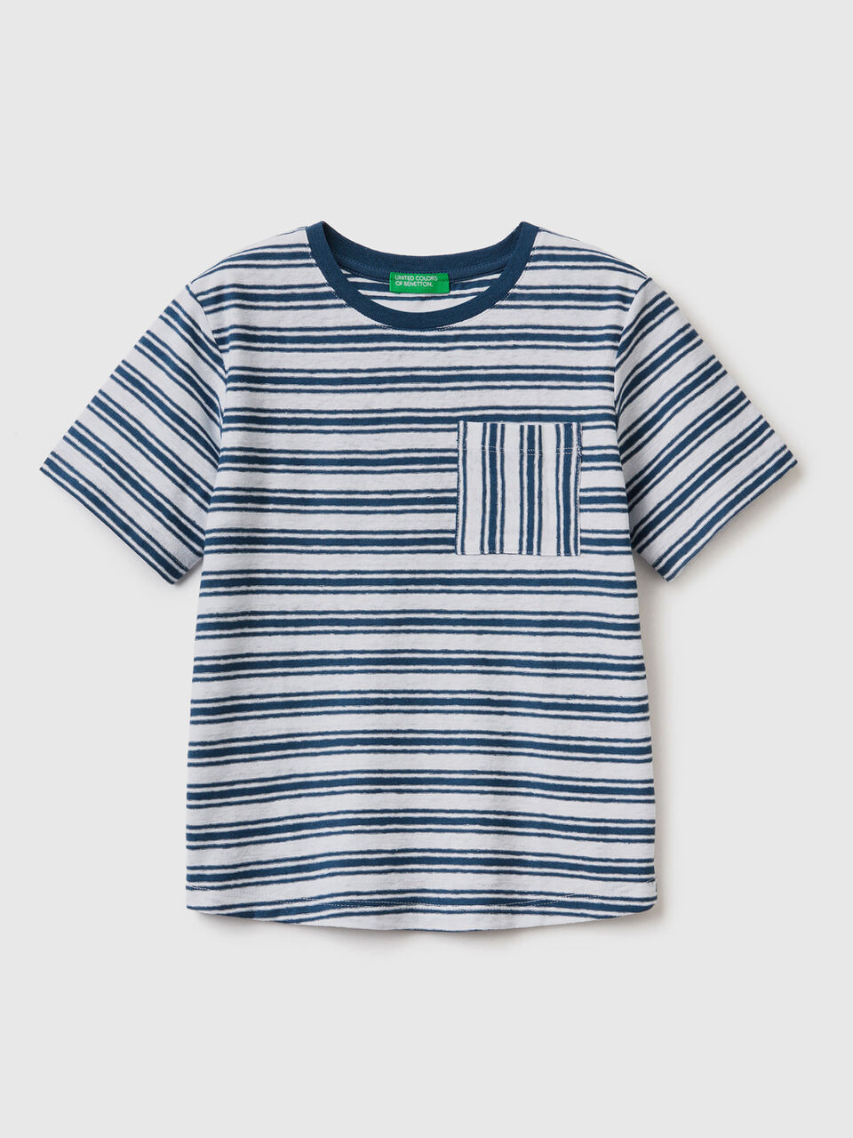 T-Shirt aus einer Leinenmischung mit Streifen image number 1