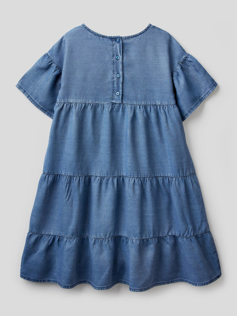Rüschenkleid mit Denim-Effekt image number null