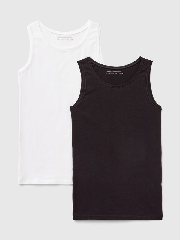 Zwei Tanktops aus superelastischer Baumwolle Mädchen