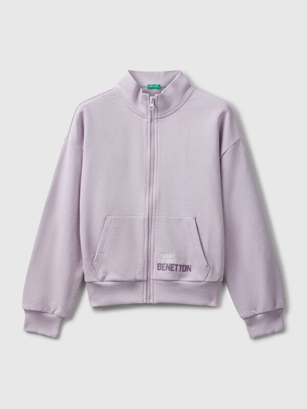 Sweatshirt mit Reißverschluss und Print Mädchen