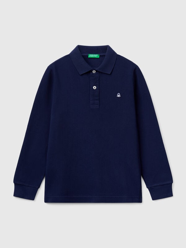 Langärmeliges Poloshirt aus Biobaumwolle Jungen