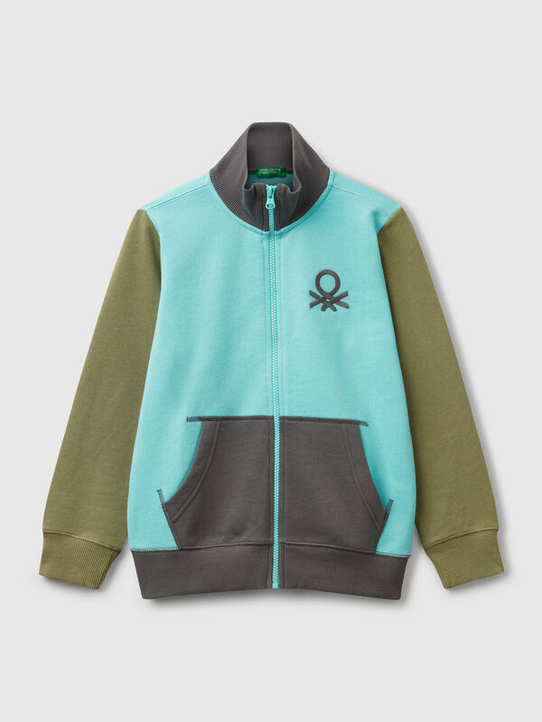 Sweatshirt mit Reißverschluss aus reiner Baumwolle Jungen
