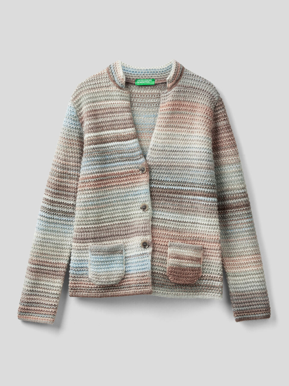 Bunte Jacke aus Strick in einer weichen Wollmischung image number 1