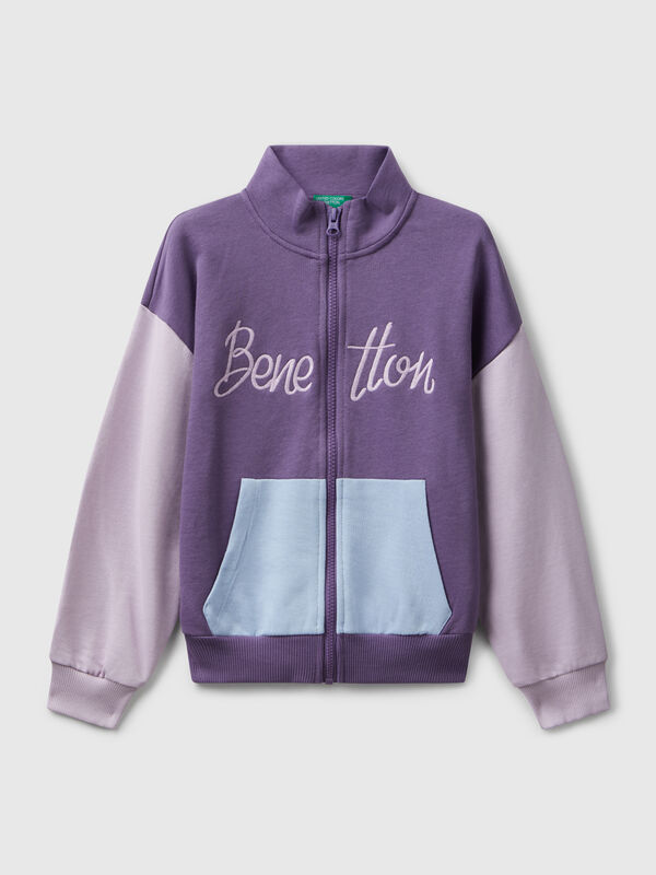 Sweatshirt mit Reißverschluss und Print Mädchen