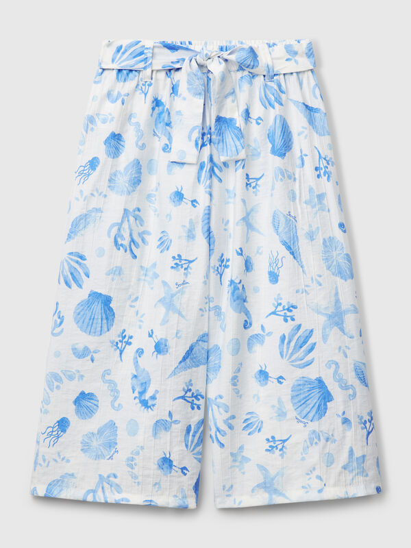 Palazzo-Hose mit Marine-Print Mädchen