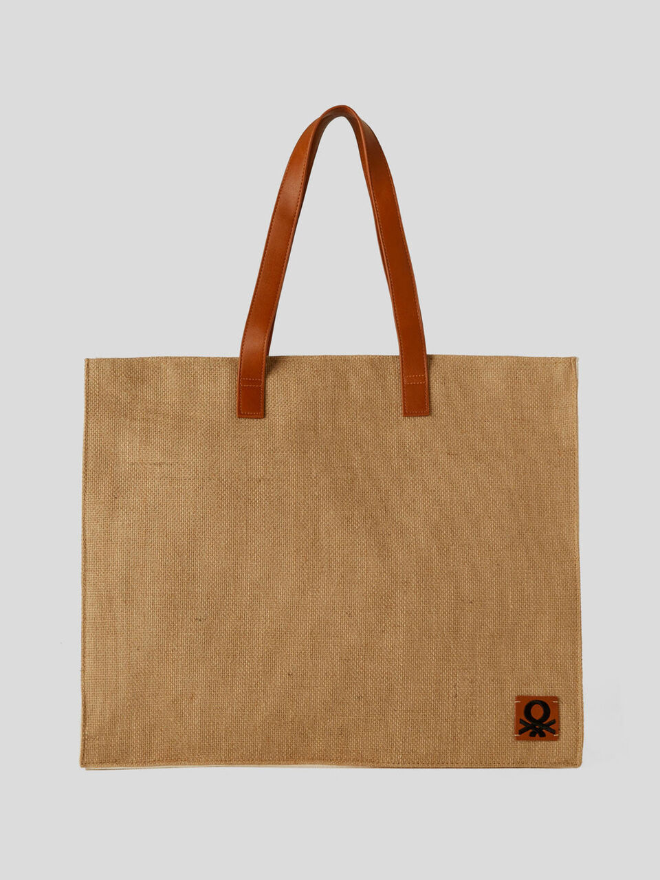 Quadratische Tasche mit Jute-Effekt image number 1