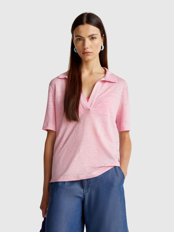 Poloshirt aus reinem Leinen Damen