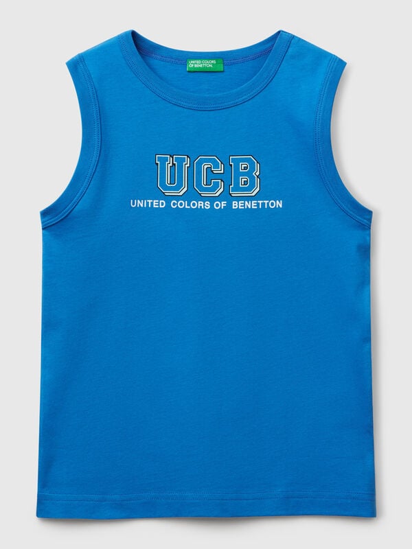 Tanktop aus 100 % Bio-Baumwolle mit Logo Jungen