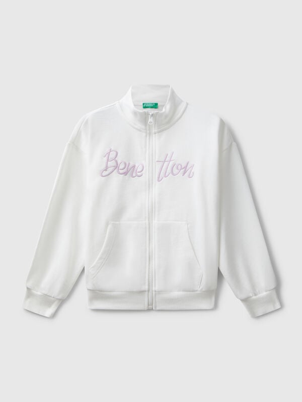 Sweatshirt mit Reißverschluss und Print Mädchen